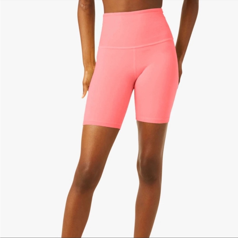 Beyond Yoga coral space dye high waisted biker shorts